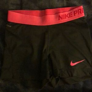 Nike Pro Shorts Pink and Black Size S